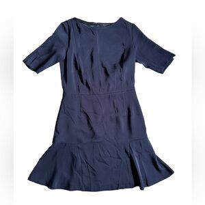 Zara Basics Navy Womens Size Medium Fit and Flare Dress Minimalist Business